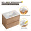 Meuble-lavabo mural double 60 po avec dessus de lavabo en céramique Jayliyah, meuble-lavabo flottant avec 4 tiroirs et 1 tablette réglable