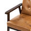 Chaise avec accoudoirs en cuir massif Mid-Century