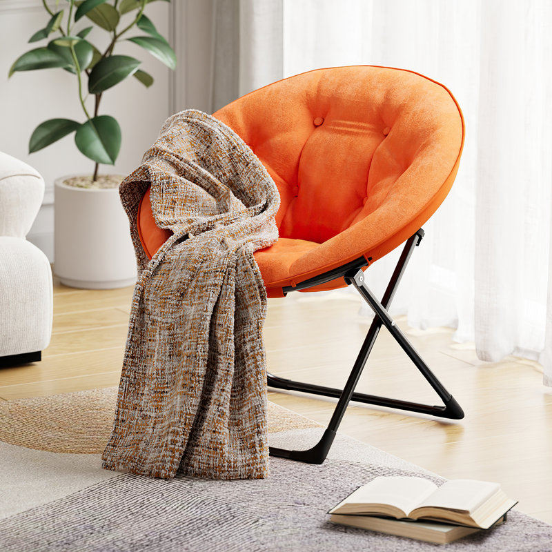 Upholstered Accent Chair, Orange, Black