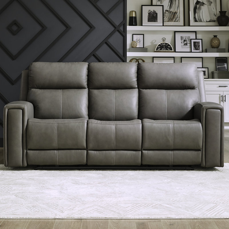 Canapé inclinable mural Anjelia et causeuse électrique avec ensemble de salon console, Gris
