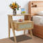 Table de chevet en bambou avec tiroir et tablette ouverte Fairmount