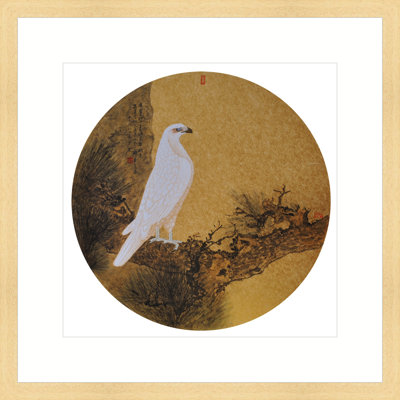 White Hawk on an Old Pine Tree by Ban Shan - Single Picture Frame Painting