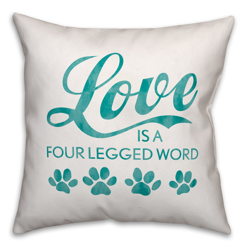Four Legged Love Throw Pillow in , Throw Pillow, 20" x 20", Pillow Cover Only - No Insert
