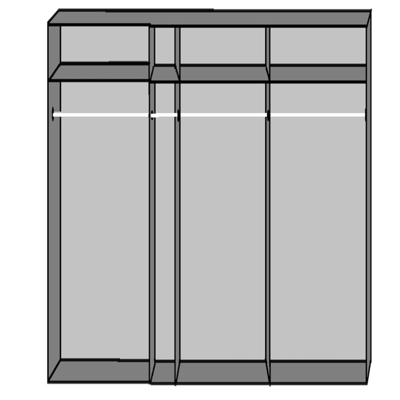 Harmony-Ellie 4 Door Manufactured Wood Wardrobe