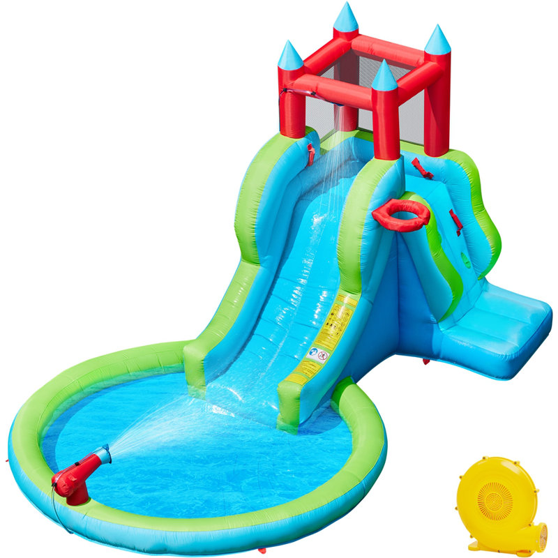 Toboggan gonflable 13 'x 8' avec piscine pour enfants (avec ventilateur)