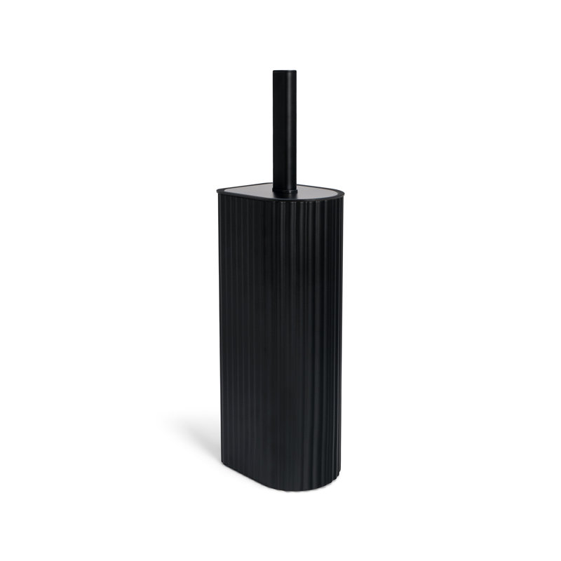 Brosse de toilette en métal et arche Acento avec doublure amovible et base lestée, noir mat, Noir mat