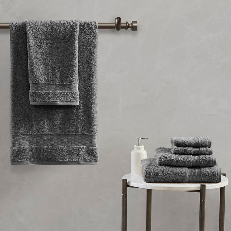 Egyptian Cotton 6 Piece Towel Set, Charcoal