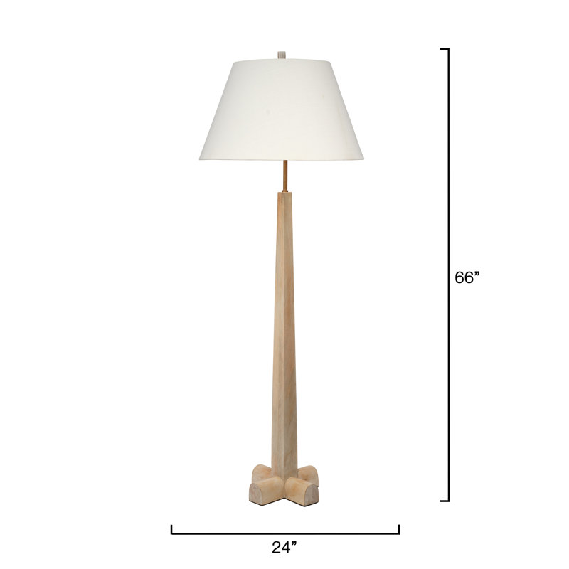Charleston Wood Floor Lamp, White Washed