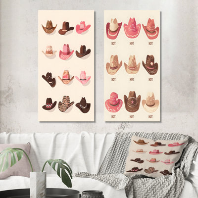 Ensemble de 2 chapeaux de cowboys roses et bruns assortis I - Cowgirls