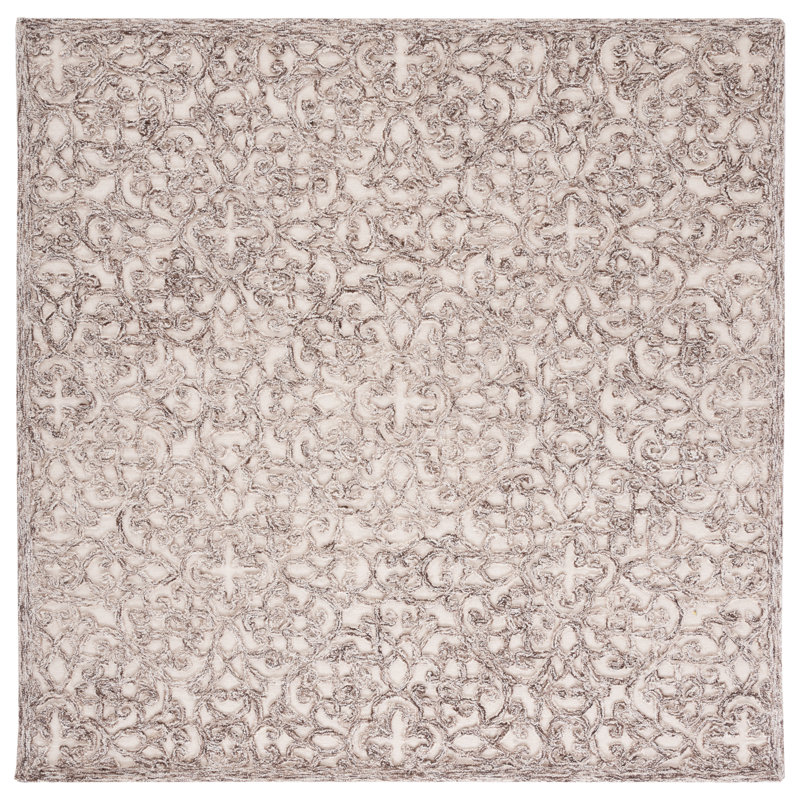 Sarina Trace Hand Tufted Wool And Cotton With Latex Geometric Rug, Square 4'