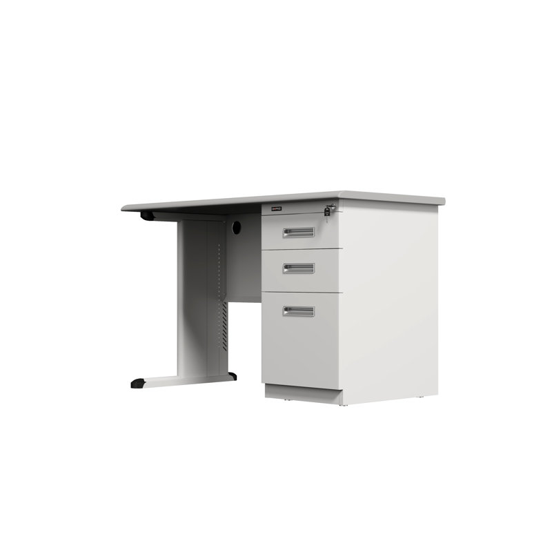 Bureau en acier, Gris / blanc