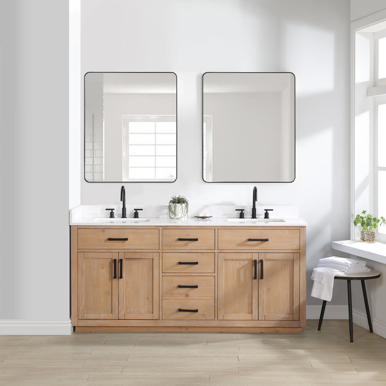 Everly Quinn Akright 72'' Double Bathroom Vanity with Cultured Marble Top &  Reviews