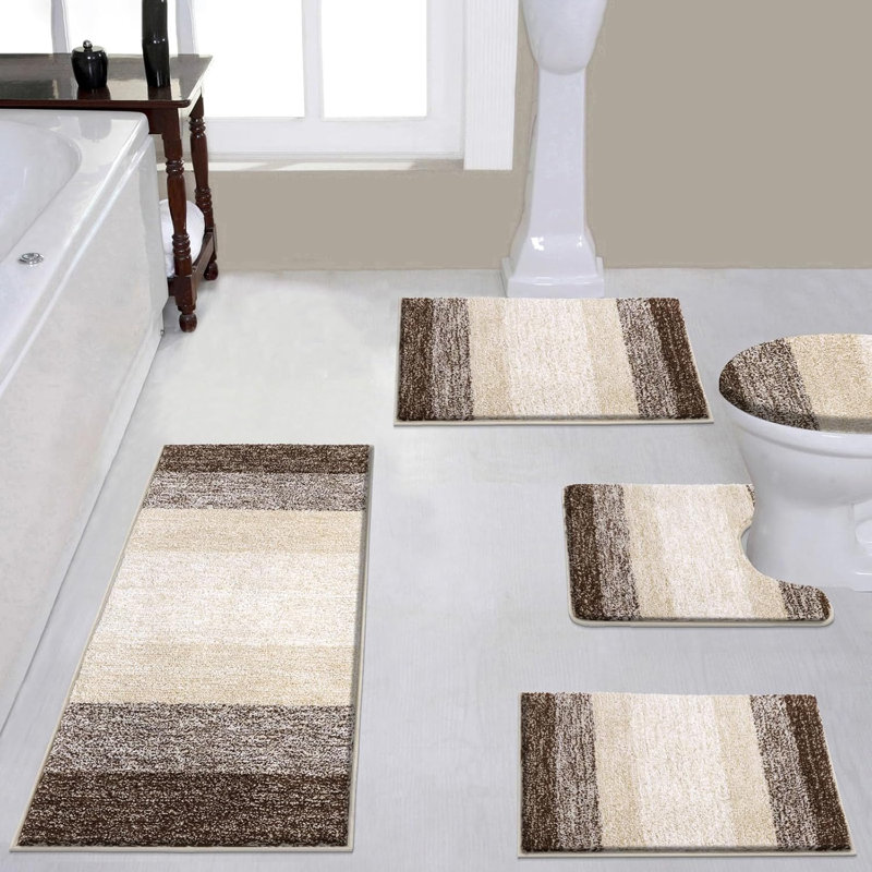 5 Piece Bathroom Rugs Set