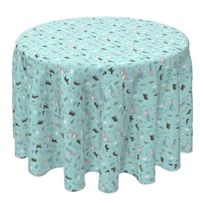 Round Tablecloth, 100% Cotton, 60 Round", Wild In Nature Blue