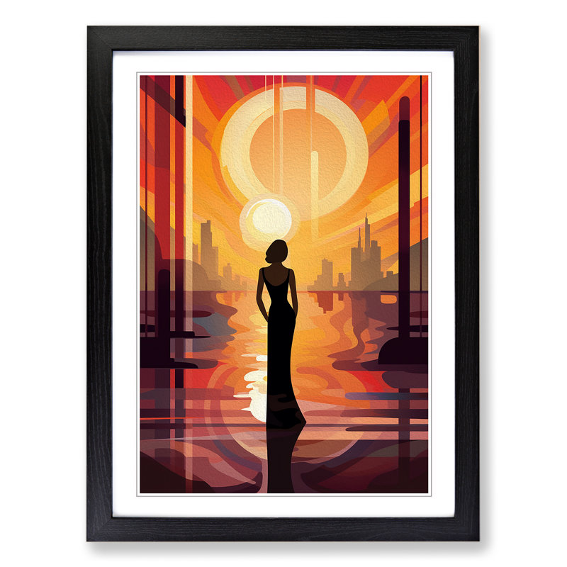 Single Picture Frame Print on Wood, 46cm H x 34cm W, Black Framed