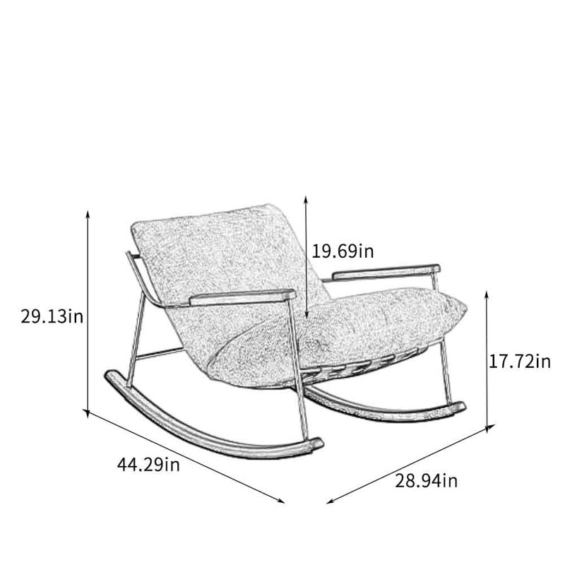 Chaise berçante moderne de luxe simple., Gris