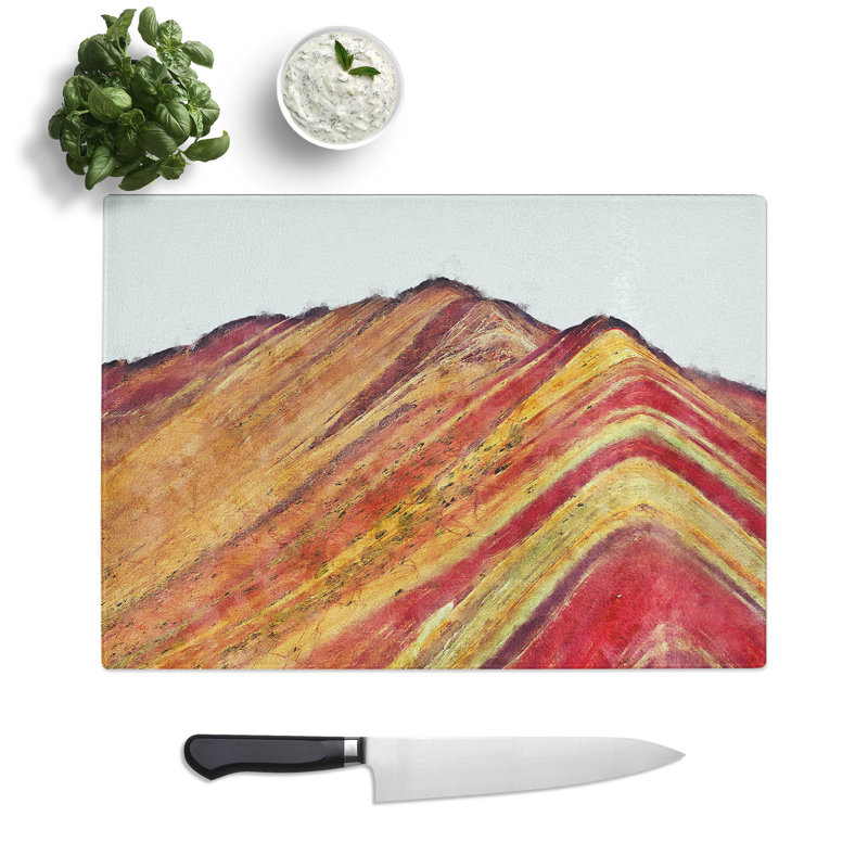 The Rainbow Mountains of Peru Chopping Board, 0.4cm H x 28.5cm W x 39cm L