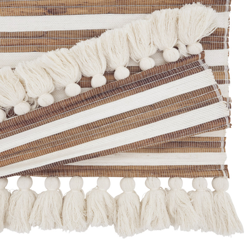 Water Hyacinth Woven Table Runner – Natural Non-Reversible Decorative Runner for Dining Table, 14"x72"