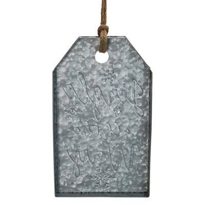 12.25" Silver and Black Metal Distressed "Jingle All The Way" Christmas Wall Decor