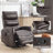 Heat Massage Manual Recliner Chair With Rocker And Swivel In Fabric For Living Room-328087355