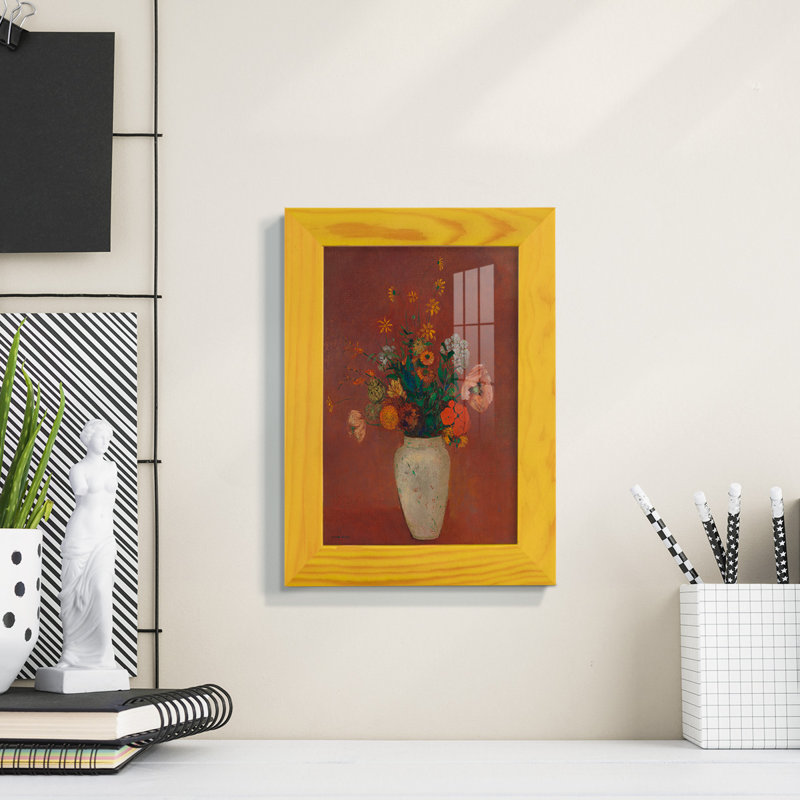Bouquet dans un vase chinois, toile de qualité supérieure, prête à être accrochée, L 4 po x H 6 po x P 1 po