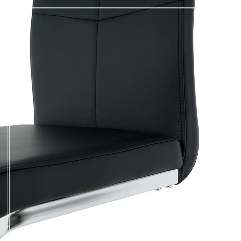 Chaises de salle à manger modernes avec siège rembourré en similicuir