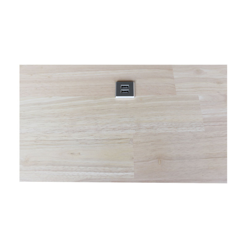 Laython Solid Wood Writing Desk, Washed Gray Taupe