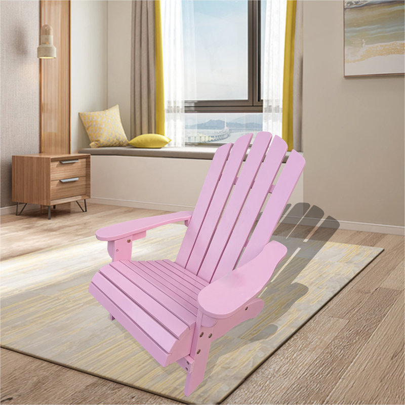 Chaise Adirondack pour enfants en bois pour l'extérieur ou l'intérieur, rose