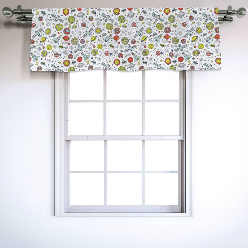 Ambesonne Sateen Ruffled 54'' W Window Valance in