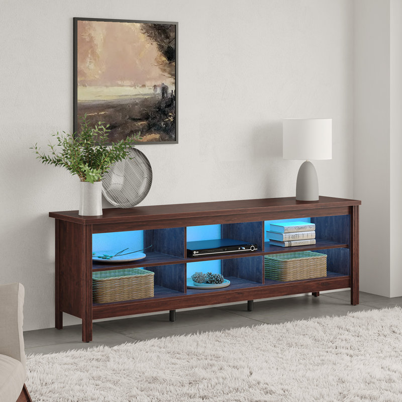 Raphael Unfinished TV Stand for TVs up to 75", Rustic Brown