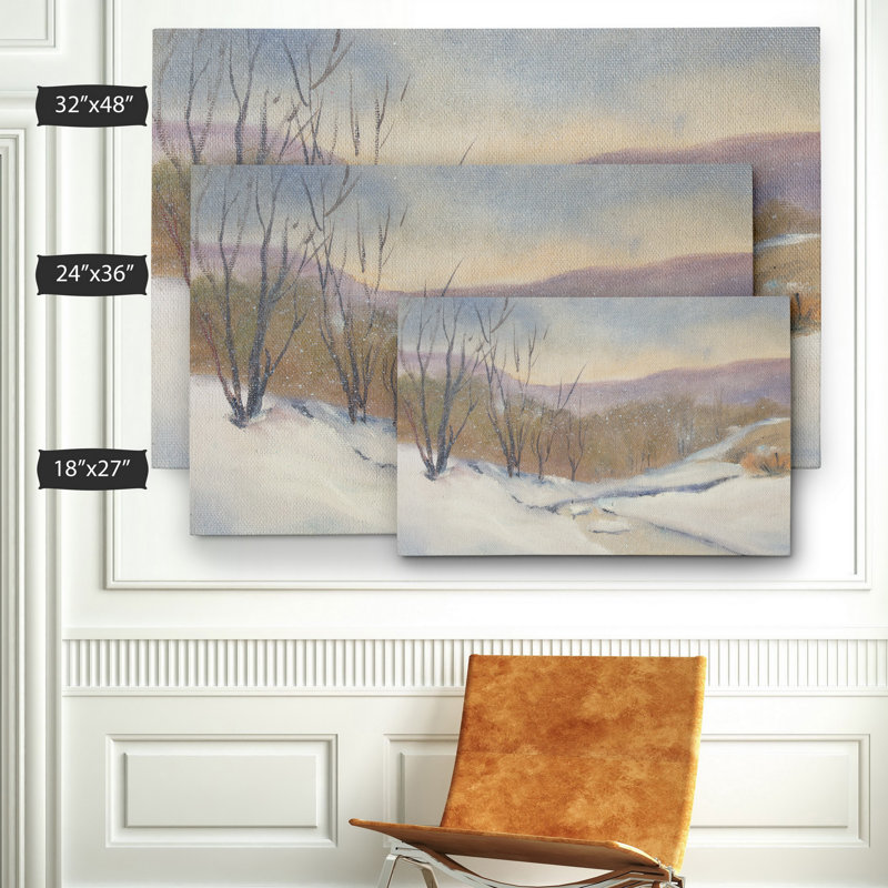 "soirée snowfall" par carol robinson, reproduction d’art sur toile tendue encadrée, H 24 po x l 36 po x P 1,5 po