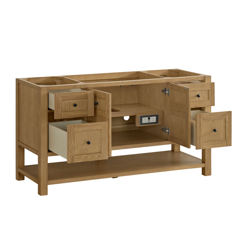 Breckenridge 59.88'' W Single Bathroom Vanity Base, Light Natural Oak