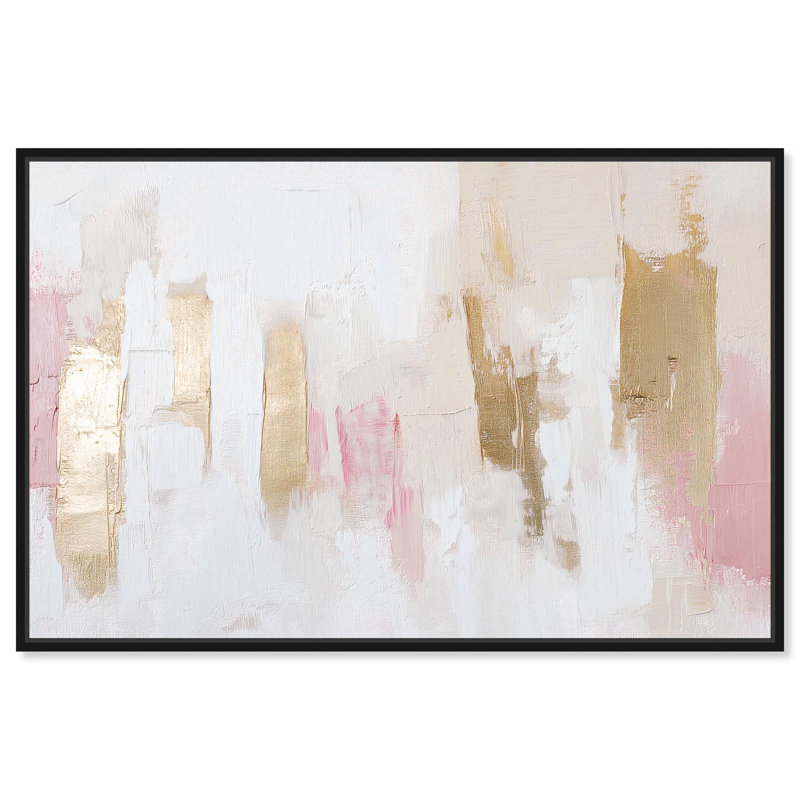 «Rustic Elegance II», art abstrait pastel sur toile par Art Remedy, Cadre noir, H 31 po x l 46 po