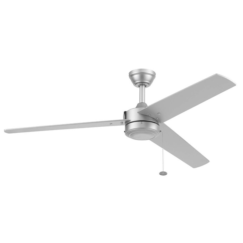 Tenant 52"  Indoor Outdoor Ceiling fan with Pull Chain, Matte Nickel