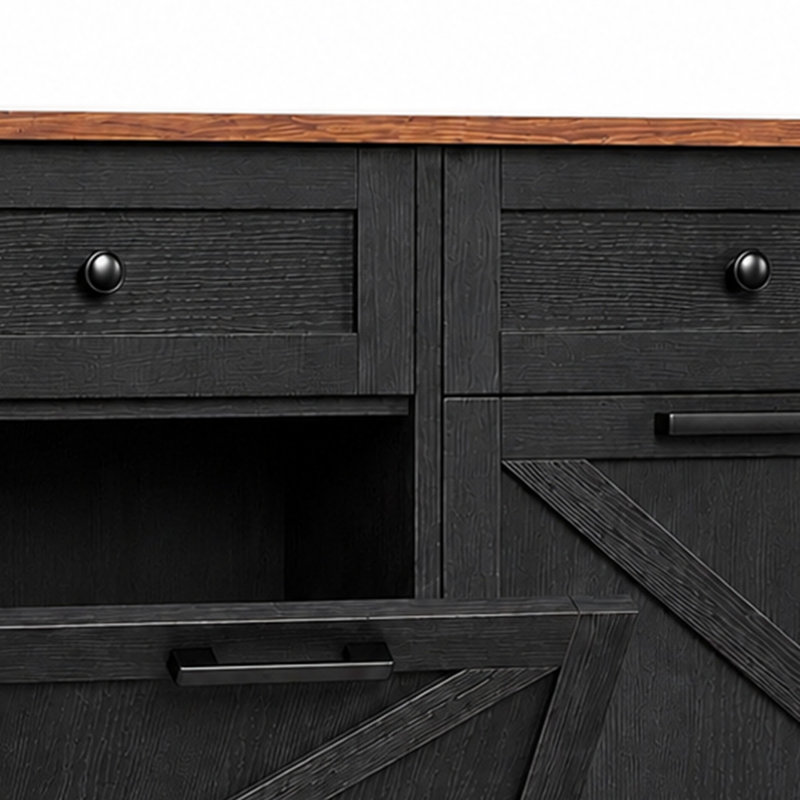 Double 10-Gallon Tilt-Out Trash Can Cabinet with Drawer