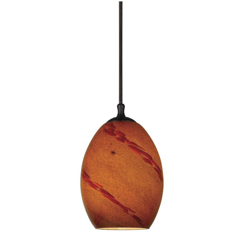Suspension à 3 lumières en verre sphéroïde, 34,3 cm (13,5 po) de hauteur, finition bronze foncé/bois, culot E12, 60 W