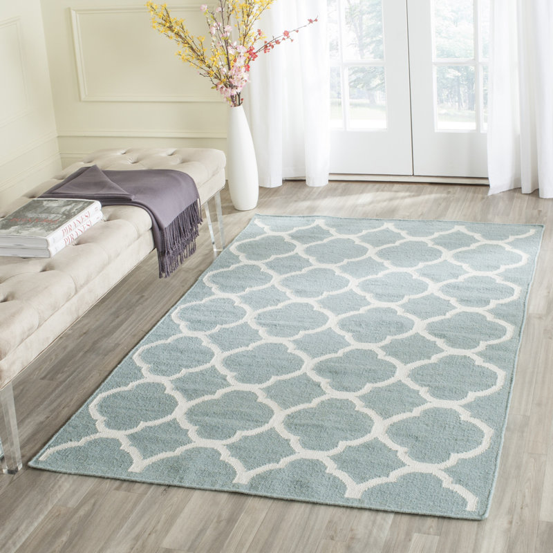Triplett Geometric Wool Hand Woven Area Rug, Rectangle 122 x 183 cm