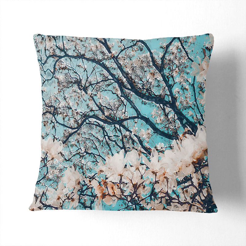 Floral Square Throw Cushion, Black, 40cm H x 40cm W x 15cm D