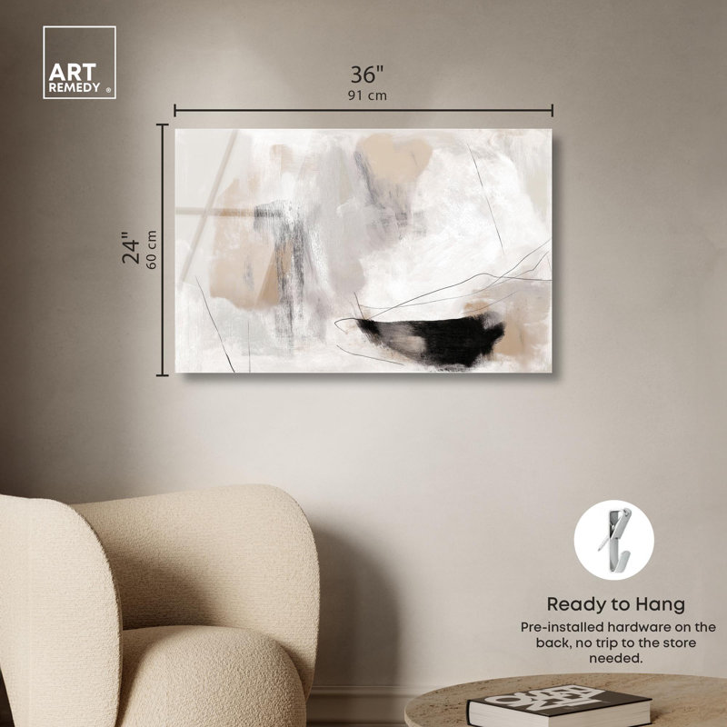 «Timeless Marks II», reproduction d'art acrylique sur toile par Art Remedy, H 24 po x l 36 po