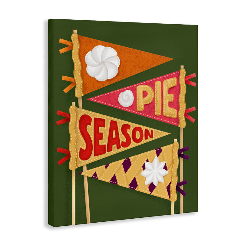 Toile «Pie Season Pennants», conception par Jilly Jack Designs, H 20 po x l 16 po