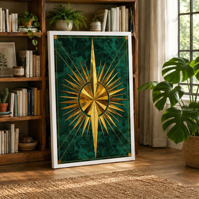 Gilded Star Geometric - Wrapped Canvas