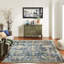 Margaritte Wool Flroal Area Rug in Blue/Yellow/Gold/Rust/Ivory-186613620