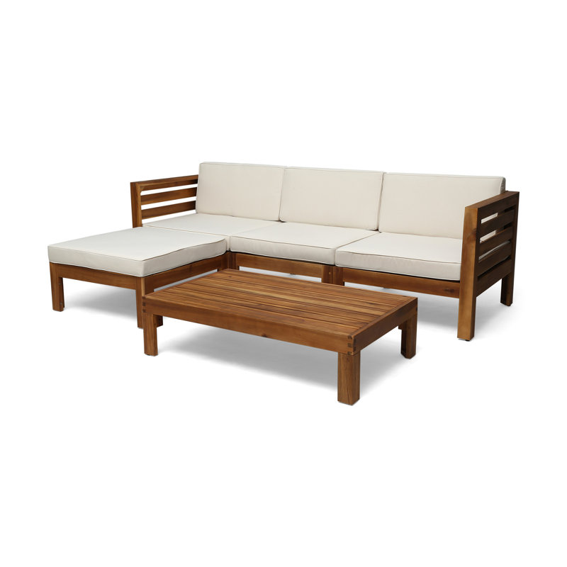 Wood Gazebo Chair In Beige With Water- Cushions And For Hosting