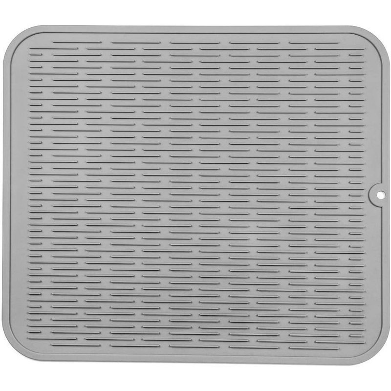 Silicone Dish Drying Mat For Kitchen Counter, Eco-Friendly Quick Dry Dish Mat, Easy Clean Multi Usage Drying Matt, Heat Resistant Trivet, 16" X 18" XL,