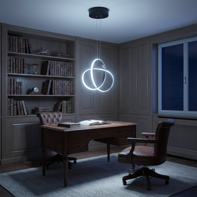 Lustre contemporain DEL Infinity, Encre