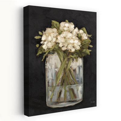 Beauté simplifiée - Bouquet d'hydrangées en verre blanc contemporain