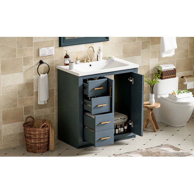 30 " W Freestanding Standard Free Standing Single Double With Ceramic Top
