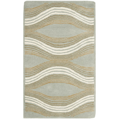 Secaucus Hand-Tufted Wool Blue Area Rug