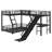 L-Shaped Bunk Bed With Loft Bed, Slide And USB Ports-1085951186