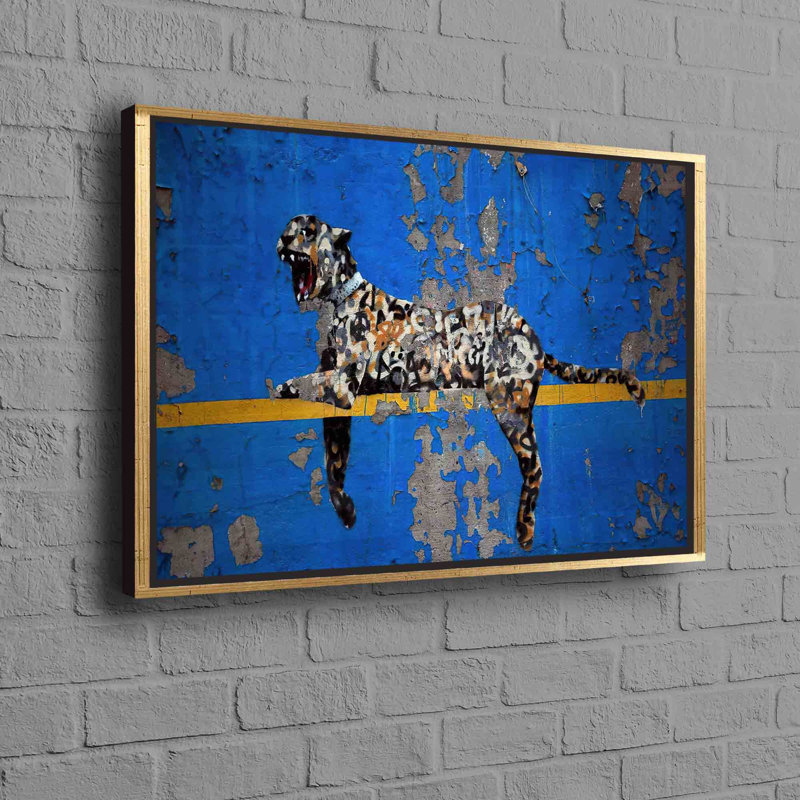 Art mural inspiré de la rue avec motif de graffiti abstrait sur toile de Banksy, idéal pour un décor moderne
